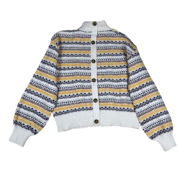 St Johns Bay Knit Fair Isle Sweater Womens M Ivory Cabin Cozy Ski Snow - Picture 2 of 10